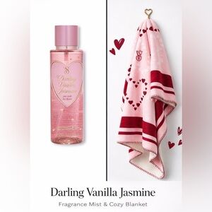 Victoria's Secret Darling Vanilla Jasmine Mist and cozy fleece blanket - NWT